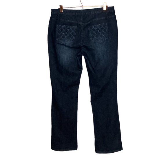 CJ Banks 14W Dark Wash Denim Stretch Cotton Blend Bootcut‎ Boot Cut Jeans Plus - Picture 2 of 4